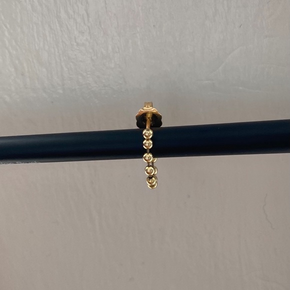 SOLD Single 14K Gold Ball Chain Stud Earring/Earring Jacket Piercing Curation - Picture 3 of 4